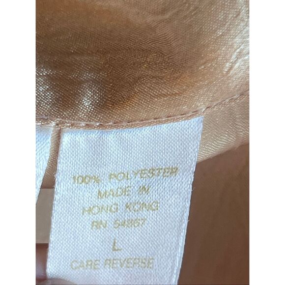 Victoria’s Secret Large vintage gold satin gold label pajama pants lounge set - Picture 8 of 8